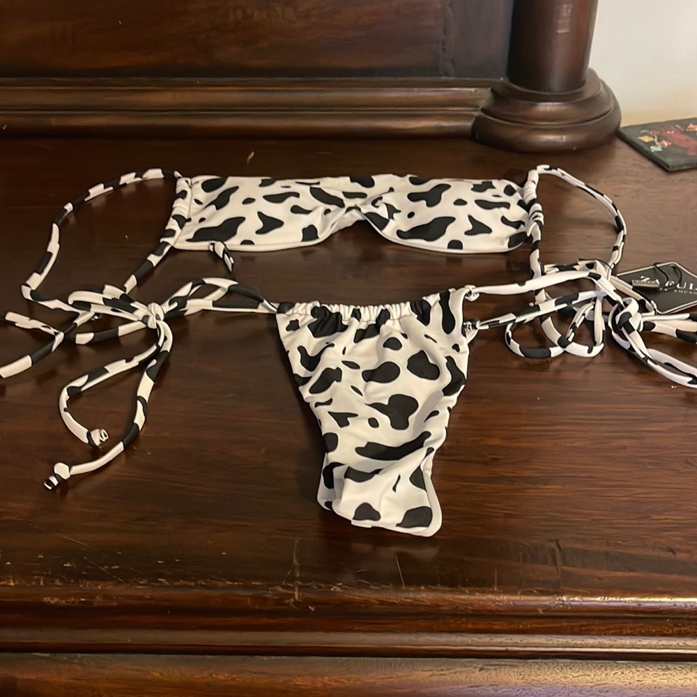 NWT Cow Print string bikini